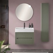 Mobile bagno sospeso cannettato 70 cm verde con specchio   Bali