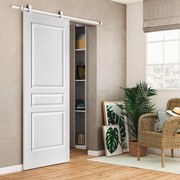 Porta scorrevole reversibile Chelsea in mdf bianco, L 90 x H 210 cm, con binario Loft