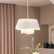 Lindby lampada a sospensione Eryndor, bianco, tessuto, Ø 47 cm, E27