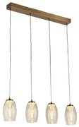 Lampadario Contemporaneo Ciclon Acciaio Bronzo Vetro Led 5,5W 3000K