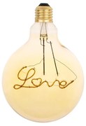 Lampada LED E27 a Filamento con scritta LOVE, 2W - G125 Colore Bianco Molto Caldo 2.000K