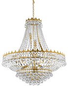 Lampadario Classico Versailles Acciaio Oro Vetro 13 Luci E14