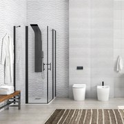 Kamalu - Box doccia nero 80x110 doppio battente | KPX1000N