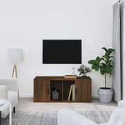 Mobile tv rovere marrone 100x35x40 cm in legno multistrato