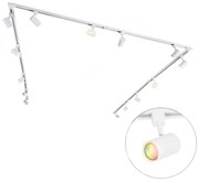 Sistema a binario intelligente monofase con 14 faretti bianchi incl. Wifi GU10 - Jeana