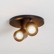 Arcchio faretto Brinja, nero, rotondo, Ø 7 cm, a 2 luci, GU10