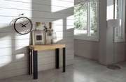 Consolle Allungabile Design Antracite, 90x40/196 cm Linea Small / Quercia Natura