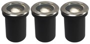 Set di 3 faretti da terra per esterni in acciaio orientabili IP65 - Delux