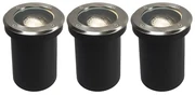 Set di 3 faretti da terra per esterni in acciaio orientabili IP65 - Delux