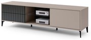 Mobile TV RIMINI RTV-182SK Beige Taupe/Nero Opaco - MODERNO MOBILE TV CON CASSETTI/SCAFFALI E ANTE SCANALATE