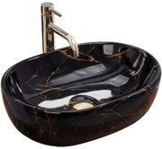 Lavabo da appoggio Rea Amelia Black Marble shiny