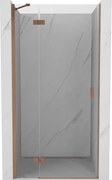 Mexen Mist-H porta doccia a battente sinistra 90 cm, trasparente, rame spazzolato - 8A5-090-000-65-00-L