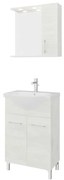 Mobile sottolavabo e lavabo con sifone Symoa legno bianco in truciolare L 55 x H 81.5 x P 50.5 cm, 2 ante