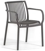 Set di 6 sedie da giardino con braccioli Athena NEW GARDEN, seduta antracite