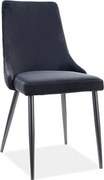 Sedia Piano B velluto nero Blu19