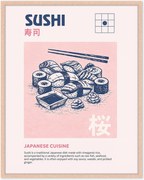 Stampa digitale incorniciata fatta a mano Sushi