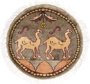 Agra Tappeto orientale 40 x 40 Nero (Indian) Annodato A Mano
