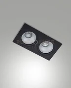 Leon cornice di faretti incasso 2 luci nera attacco gu10 24x12,8cm