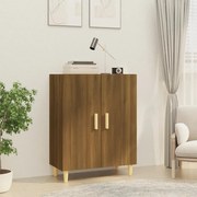 Credenza rovere marrone 70x34x90 cm in legno multistrato