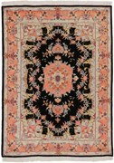 Tabriz Tappeto 150x100 Nero (Iran) Annodato A Mano