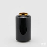 EDG - Enzo De Gasperi vaso elegante charm in metallo h 33 nero collo oro