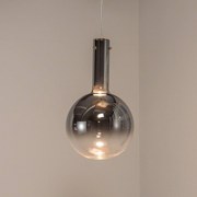 Eko-Light Lampada a sospensione Toronto, globo in vetro cromo-trasparente, Ø 25 cm
