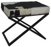 Banca Piedi Letto DKD Home Decor Bianco Nero Mucca Metallo 60 x 40 x 50 cm