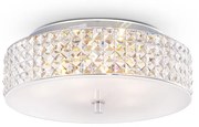 Plafoniera Contemporanea Roma Metallo-Cristallo Cromo 6 Luci 3W 3000K Luce Calda