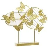 Statua Decorativa DKD Home Decor Dorato Metallo Farfalle (63 x 9 x 58,4 cm)