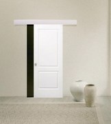 Porta scorrevole reversibile Miami in mdf bianco, L 93 x H 212 cm, con binario Alu/legno