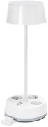 Aigostar - Lampada da tavolo dimmerabile a LED con prese e porta USB, 4,6W/230V, bianca