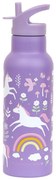 A Little Lovely Company - borraccia in acciaio inox, 500 ml - unicorni e arcobaleno