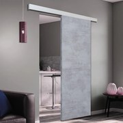Porta scorrevole reversibile Cemento in mdf grigio, L 92.5 x H 211.5 cm, con binario Alu/legno