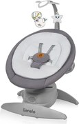 Lionelo - Dondolo per bambini con melodia MELL Grigio Pietra 4xAA + telecomando