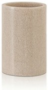 Portaspazzolini bagno beige in resina design moderno serie Sahara