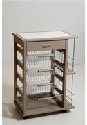 Carrello porta frutta con cassetto e bottigliera TORTORA