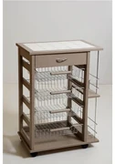 Carrello porta frutta con cassetto e bottigliera TORTORA