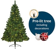 Albero di Natale artificiale Deco verde con illuminazione H 210 cm