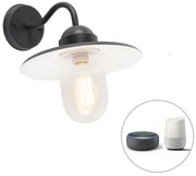 Lampada da parete rustica intelligente antracite IP44 incl. wifi E27 - Kansas