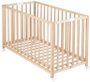 Lettino pieghevole su ruote in colore naturale 60x120 cm Fold up - Roba