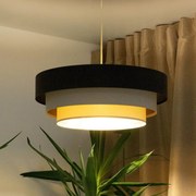 Maco Design Lampada a sospensione Triniti, marrone/beige/crema, Ø 60 cm, tessuto