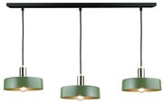 Lampadario a sospensione con filo HAKI 3xE27/60W/230V verde/nero/cromo lucido