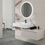 Mobile bagno sospeso 80 con lavabo 100 grigio perla e specchio   Iside