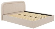 Letto con contenitore 180 x 200 cm Tessuto bouclette Beige - FIREZA