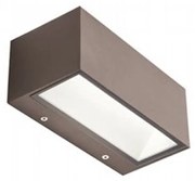 Applique Da Esterno Contemporanea Box Alluminio E Vetro Caffè Led 12W 4000K