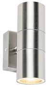 Lampada da parete per esterni in acciaio 2 luci IP44 - Duo