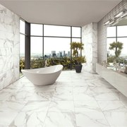 Piastrella da pavimento e rivestimento interno 60 x 60 cm Sp. 10 mm rettificato Calacatta in gres porcellanato smaltato lappato bianco traffico medio (pei 2/5) 1.44 mq