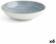 Piatto Fondo Ariane Terra Ceramica Azzurro (Ø 21 cm) (6 Unità)