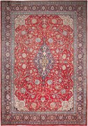 Sarouk Tappeto 370x260 Rosso (Iran) Annodato A Mano