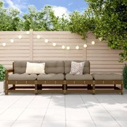 Set salotto da giardino 4 pz miele in legno massello di pino